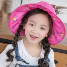 可折叠沙滩儿童帽防紫外线宝宝防晒帽新款卡通印花空顶帽