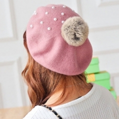 帽子女冬天韩国秋冬季韩版潮蓓蕾帽毛呢帽子英伦复古贝雷帽八角帽