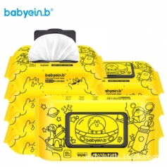 婴儿手口湿巾（2018黄色款）6包装(注：新疆、西藏、青海、宁夏、内蒙等偏远地区拍下不发货)