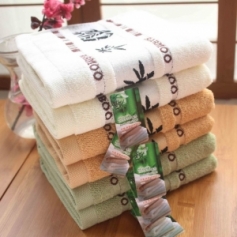便携礼包 竹纤维毛巾（绿色+咖啡色+乳白色3条装）